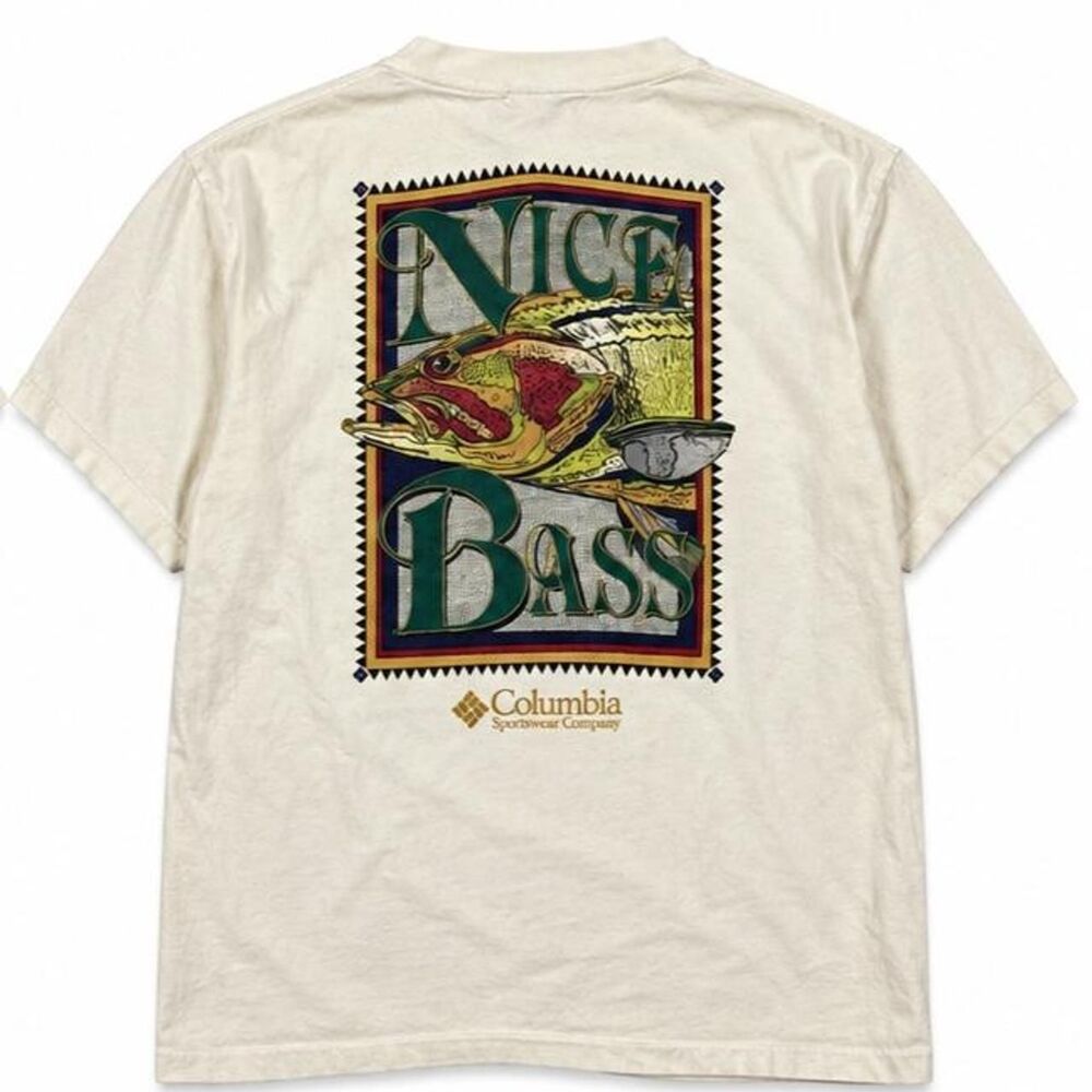 Columbia-sportswear Men's White and Cream T-shirt